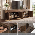 YITAHOME 70 Inch TV Stand with Storage Doors for up to 80" TVs, Dark Walnut - Image 5