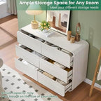 Standifurno White 6 Drawer Dresser for Bedroom, 47" Wide Dresser with Large Storage, Wooden Chest of Drawers for Bedroom, Hallway. - Image 4