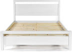 Grain Wood Furniture Loft Queen Size Solid Wood Bed, Brushed White by GrainWoodFurniture