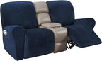 H.VERSAILTEX Velvet Stretch Recliner Couch Covers 6-Pieces Recliner Loveseat by HVERSAILTEX