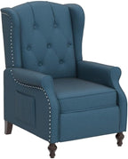 Wingback Recliner Chair with Massage and Heat, Tufted Fabric Push Back Recliner - Image 5