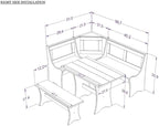 Riverbay Furniture Traditional Solid Wood Dining Nook Set - Image 5