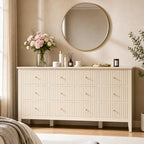 RoyalCraft Fluted Dresser for Bedroom with 9 Drawers, 59" Wide Long Dresser by Bringyoubetterlife