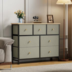 Sweetcrispy 7 Drawer Dresser for Bedroom Storage with Fabric Bin, Ink Green - Image 2