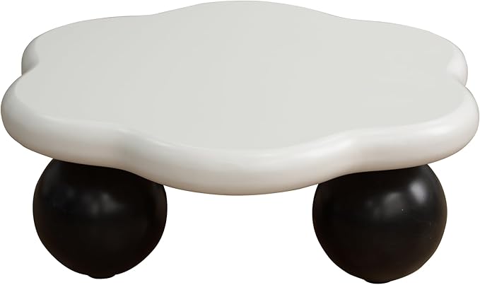 35" Cloud Coffee Table with 3 Ball Legs, Modern Minimalist Petal Center Table - Image 6