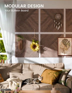 Fluxynara 6-Pack Felt Bulletin Board,Walnut Diamond Chevron-1 - Image 5