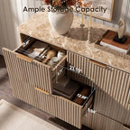 Fluted 7 Drawer Dresser for Bedroom, 54"W Wooden Dressers & Chest of Drawer - Image 5