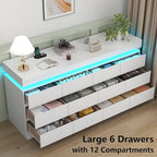 Gyfimoie 12 Drawer Dresser with Power Outlet, Modern Dresser with LED Light - Image 3