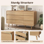 Nasonet 9 Drawer Dresser for Bedroom, 55'' Wide Modern Wood Chest of Drawers, Large Storage Drawer Dresser TV Stand, Oak - Image 5
