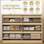 6 Drawer Dresser for Bedroom,Modern Chest of Drawer with Round Corner and No-Handle Design,Bedroom Storage Organizer Dresser for Closet,Hallway - Image 5