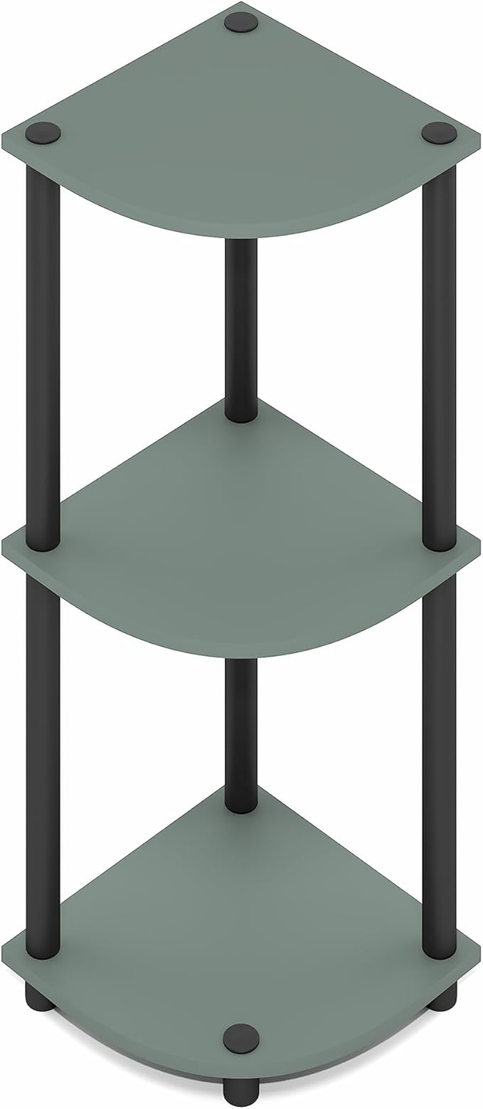 Furinno Turn-N-Tube Corner Shelf, 3-Tier Corner Bookshelf, Display Storage - Image 5