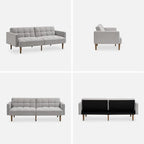 mopio Aaron 76.8" Couch, Small Futon Sofa Bed, Mid Century Modern Futon Couch - Image 8