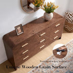 Curved Drawer Dresser for Bedroom with 9 Drawers, 63'' Wide Chest of Drawer - Image 6