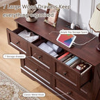 Farmhouse 7 Drawers Dresser for Bedroom with Charging Station,Wood Dressers - Image 5