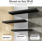 30" Black Floating Shelves 12inch Deep Wall Shelf, Set of 2 - Image 5