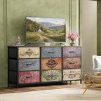 WLIVE Dresser TV Stand for 55 Inch TV, 9 Drawer Dresser for Bedroom - Image 2