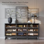 T4TREAM 63" Wide Fluted 9 Drawer Dresser for Bedroom, Dark Alder - Image 4