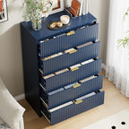 Furniway Blue Dresser for Bedroom, Modern Dresser with 5 Drawers and Smooth Slides, Wide Chest of Drawers with Golden Handles for Bedroom, Living Room, Closet, 15.7" D x 31.5" W x 47.2" H - Image 5
