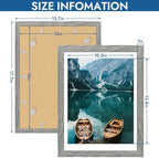 Hongkee 12x16 Picture Frame Set of 4, 12 x 16 Grey Wood Style(Mat 11x14) - Image 3