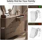 Fluted 8 Drawer Dresser for Bedroom, 54"W Wooden Dressers & Chest of Drawer - Image 6