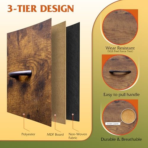 WLIVE Dresser for Bedroom with 6 Drawers, Rustic Brown Wood Grain Print - Image 6
