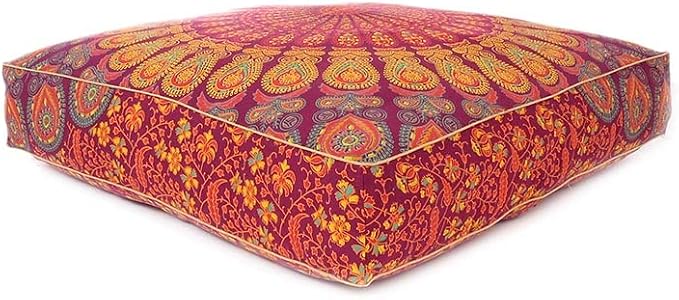 Mandala Floor Pillow Cover Meditation Cushion Seating Throw Hippie Round - Image 3