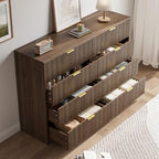 MAISONARIA Dresser for Bedroom, 8 Drawer Double Dresser, Modern Chest of Drawers for Bedroom, Living Room, Entryway and Closet, 55" L x 15.7" D x 37.4" H, Walnut - Image 3
