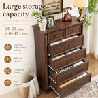 Farmhouse 6 Drawers Dresser, 47" High, Walnut - Image 4