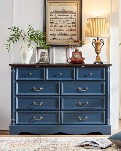 Farmhouse 9-Drawer Dresser with Charging Station for Bedroom - Image 6