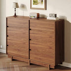 HOUROM Walnut Dresser for Bedroom, 53in Modern 8 Drawer Chest of Drawers - Image 7
