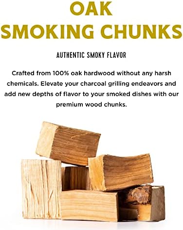 Fire & Flavor Oak Wood Chunks for Smoking and Grilling - All-Natural, Long-Lasting with a Mildly Sweet Flavor - Large Chunk Wood Chips for Smokers - Image 2