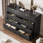 MAISONARIA Dresser for Bedroom, 8 Drawer Double Dresser, Modern Chest of Drawers for Bedroom, Living Room, Entryway and Closet, 55" L x 15.7" D x 37.4" H, Black - Image 4