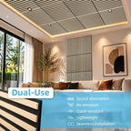 Art3d 6-Pack Acoustic Wood Slat Panel & Ceiling Tile, 2 x 2 ft, Ashtree - Image 5