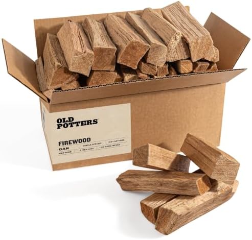 Old Potters Kiln Dried Firewood - Oak, 1100 Cu. in, 16-18 Logs ~ 8" x 2.5" Logs. Cooking Wood for Grilling, Smoking, and Firepits, Oak. by AKSquared