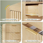 Decofy 55" W Fluted 7-Drawer Dresser for Bedroom, Natural Oak - Image 4