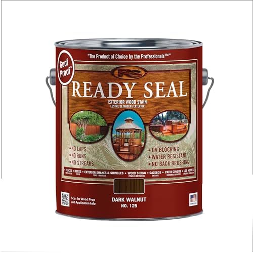 Ready Seal Exterior Wood Stain | Semi-Transparent Oil-Based Formula | Professional Grade Stain and Sealer in One | Ideal for Decks, Fences, Pergolas, Wood Siding & More | Gallon | Dark Walnut by ReadySeal