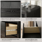 LYNSOM Black Fluted 8 Drawer Dresser for Bedroom, Curved Edge, 50" Wide - Image 5