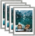 Hongkee 18x24 Frame Set of 4, 18 x 24 Grey Wood Style(Mat 16x20) by Hongkee