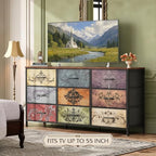 WLIVE Dresser TV Stand for 55 Inch TV, 9 Drawer Dresser for Bedroom - Image 4