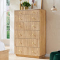 Aitjunz Fluted Dresser for Bedroom with 7 Drawers,45" Tal Modern Chest of Drawers with Metal Handle, Wooden Closet Clothes Storage Organizer for Living Room, Hallway, Natural Oak by AITJUNZ