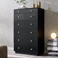 Fluted 7 Drawers Dresser for Bedroom, 48" Tall Modern Dressers & Chest of Drawers with Metal Handle, Wood Closet Clothes Storage Organizer,Storage Dressers Organizer for Hally/Living Room, Natural by AITJUNZ