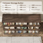 63" Wide Fluted 9 Drawers Dresser for Bedroom,Curved Edge,Walnut - Image 4