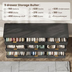 63" Wide Fluted 9 Drawers Dresser for Bedroom,Curved Edge,Black - Image 5