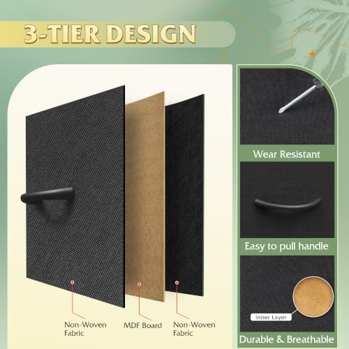 WLIVE Dresser for Bedroom with 6 Fabric Drawers, Black and Rustic Brown - Image 6