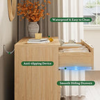 Xixini Fluted Dresser with 8 Drawers, 54" Wide Modern Chest of Drawers with Metal Handle, Wooden Dresser TV Stand, Wood Closet Clothes Storage Organizer for Bedroom, Living Room, Hallway, Natural Oak - Image 6