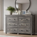 BORNOON 6-Drawer Dresser, Modern Wooden Storage Chest of Drawers, Dresser TV Stand, Wood Drawer Organizer with Metal Handles for Bedroom, Living Room, Hallway by BORNOON