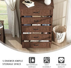 CARPETNAL Farmhouse 5 Drawer Dresser for Bedroom, 44" Tall Brown Dresser. - Image 6