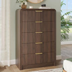 Decofy Fluted 5 Drawers Dresser, 48" Tall Chest of Drawers for Bedroom by Decofy