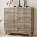 Xixini Fluted Dresser for Bedroom with 10 Drawers, 48" Wide Modern Chest of Drawers with Metal Handle, Wooden Dresser TV Stand, Wood Closet Clothes Storage Organizer for Living Room, Hallway, Grey - Image 7