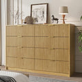 MAISONARIA Dresser for Bedroom, 8 Drawer Double Dresser, Modern Chest of Drawers for Bedroom, Living Room, Entryway and Closet, 15.7" D x 55" W x 37.4" H, Natural by MAISONARIA